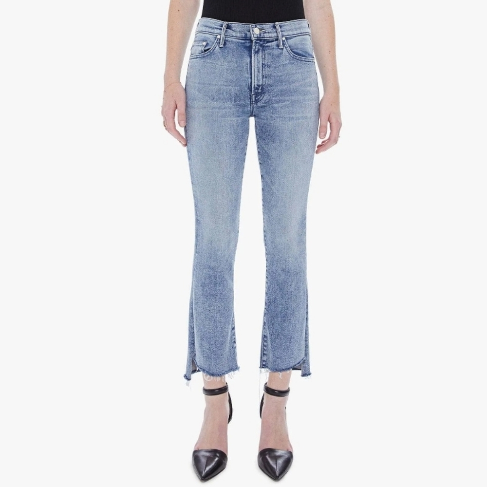 Mother Jeans Insider Crop Step Fray Twice Shy 27 Boot Cut Mid Rise Stretch